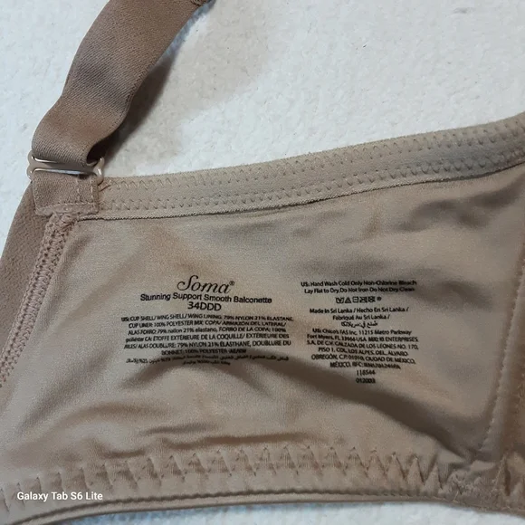 Soma Elegant Cream Bra Size 34DDD - Picture 2 of 6